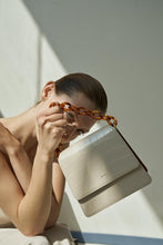 Load image into Gallery viewer, The Fae Acrylic Chain Top Handle Bag - Beige & Brown Croc