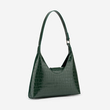 Load image into Gallery viewer, Stella Shoulder Bag - Dark Green Croc