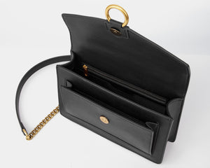 The Envelope Chain Crossbody - Black