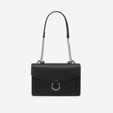 Load image into Gallery viewer, The Envelope Silver Chain Crossbody Bag - Black
