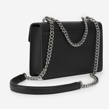 Load image into Gallery viewer, The Envelope Silver Chain Crossbody Bag - Black
