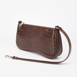 Eva Shoulder Bag - Brown Croc