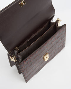 Mini Flap Bag - Brown Croc