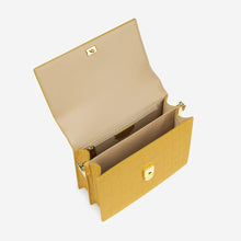 Load image into Gallery viewer, Mini Flap Bag - Mustard Croc
