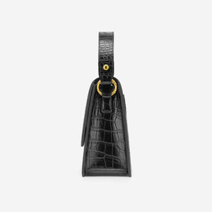 The Fae Top Handle Bag - Black Croc