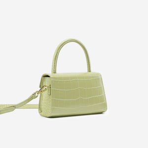 Stella Top Handle Bag - Sage Green Croc