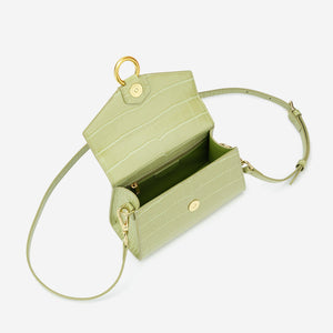 Stella Top Handle Bag - Sage Green Croc