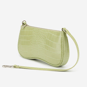 Eva Shoulder Bag - Sage Green Croc