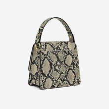 Load image into Gallery viewer, The Fae Top Handle Bag - Natural Snake Embossed
