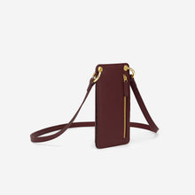 Load image into Gallery viewer, Quinn Phone Bag - Burgundy Grained Vegan Leather
