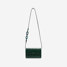 Load image into Gallery viewer, Julia Acrylic Chain Crossbody Bag - Dark Green Croc
