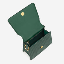 Load image into Gallery viewer, The Fae Top Handle Bag - Dark Green Croc
