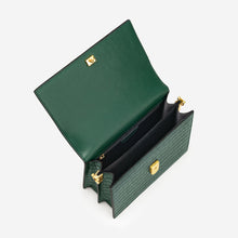 Load image into Gallery viewer, Mini Flap Bag - Dark Green Croc
