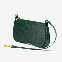 Load image into Gallery viewer, Eva Shoulder Bag - Dark Green Croc
