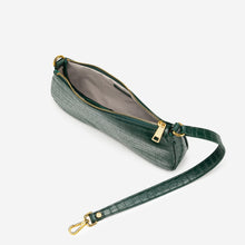 Load image into Gallery viewer, Eva Shoulder Bag - Dark Green Croc
