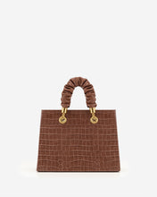 Load image into Gallery viewer, Ella Top Handle Bag - Brown Croc
