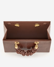 Load image into Gallery viewer, Ella Top Handle Bag - Brown Croc
