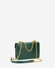 Load image into Gallery viewer, The Envelope Chain Crossbody - Dark Green Croc
