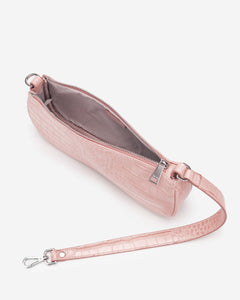 Eva Shoulder Bag - Pink Croc