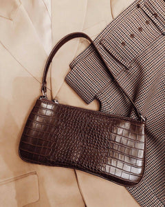 Eva Shoulder Bag - Brown Croc