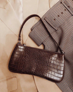Eva Shoulder Bag - Black Croc