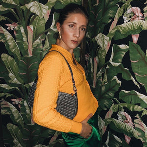 Eva Shoulder Bag - Black Croc
