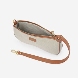 Eva Shoulder Bag - Beige Canvas