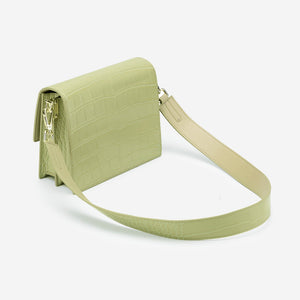 Mini Flap Bag - Sage Green Croc
