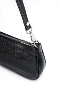 Eva Shoulder Bag - Black Croc