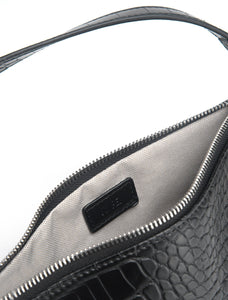 Eva Shoulder Bag - Black Croc