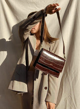 Load image into Gallery viewer, Mini Flap Bag - Brown Croc

