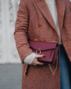 The Envelope Chain Crossbody - Wine Red