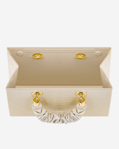 Ella Top Handle Bag - Light Beige Croc