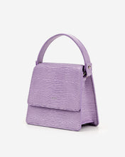 Load image into Gallery viewer, Fae Mini Top Handle Bag - Purple Lizard
