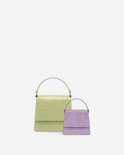 Load image into Gallery viewer, Fae Mini Top Handle Bag - Purple Lizard
