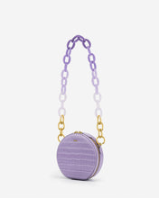 Load image into Gallery viewer, Luna Gradient Acrylic Chain Circle Shoulder Bag - Purple Croc

