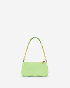 Eva Mini Gradient Chain Shoulder Bag - Lime Green Lizard